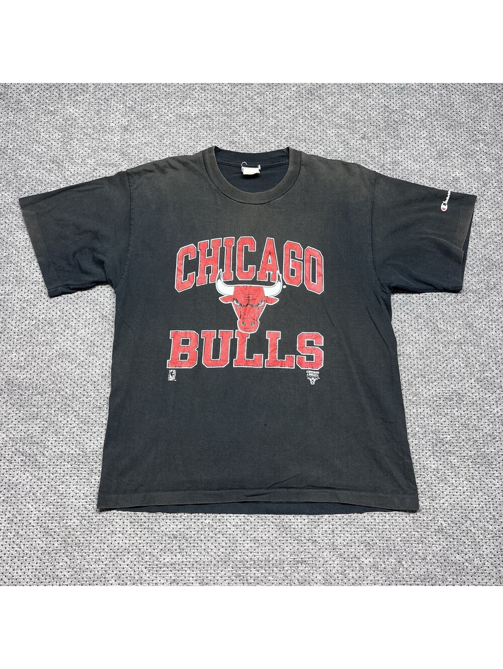 Vintage 80S 70S Champion Chicago Bulls Basketball T-Shirt Medium RARE MENS BLACK